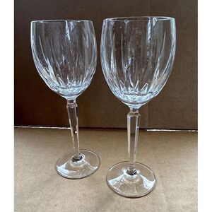 Waterford Signed Crystal Black rock Wine glasses 8"  Signed‎ set of 2